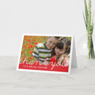 Thank You Teacher Appreciation Red Cutouts Photo
