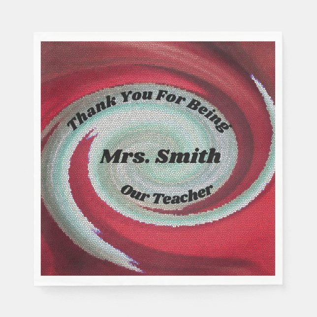 Thank You Teacher Appreciation School Thanks Meal Napkins (Front)