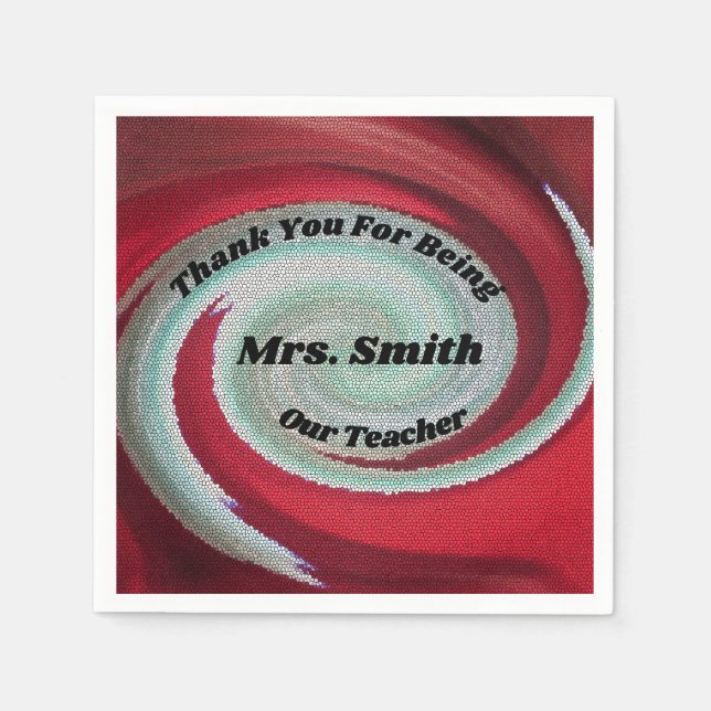 Thank You Teacher Appreciation School Thanks Meal Napkins (Front)