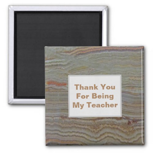 Thank You Teacher Appreciation Unique Striped Onyx Magnet