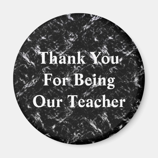 Thank You Teacher Black White Class Appreciation Magnet (Front)