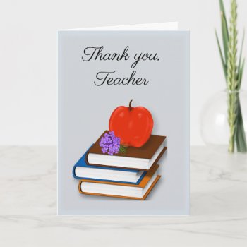 Thank You  Teacher  Books Apple Bouquet Of Flowers Card by randysgrandma at Zazzle