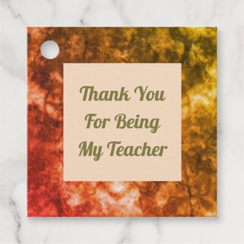 Thank You Teacher Bright Abstract Appreciation Favor Tags