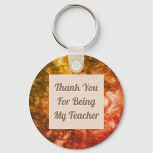 Thank You Teacher Bright Abstract Appreciation Keychain