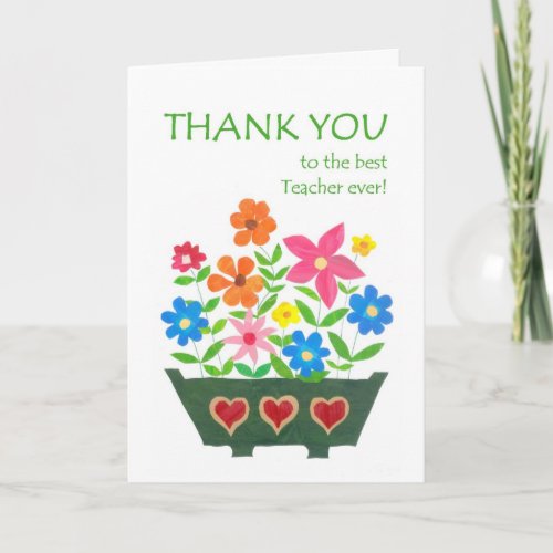 Thank You Teacher Card _ Flower Power