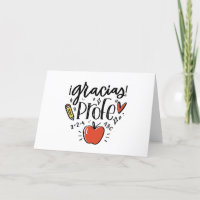 Thank you Teacher Card in Spanish, Graduation card