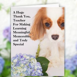 Thank You Teacher Cavalier King Charles Card