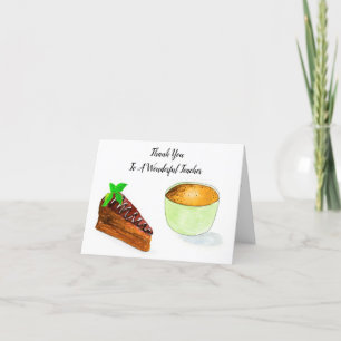 Thank You Teacher Chocolate Cake & Coffee Card