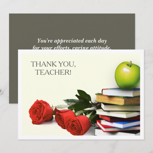 Thank You, Teacher.  Custom Flat Cards (Front/Back)