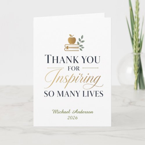 Thank You Teacher Custom Name Card