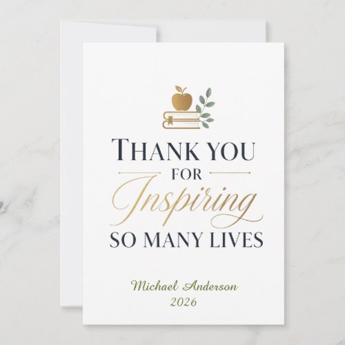 Thank You Teacher Custom Name Card