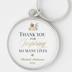 Thank You Teacher Custom Name Keychain