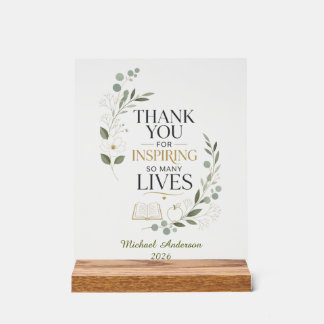 Thank You Teacher Custom Name Retirement Acrylic Sign