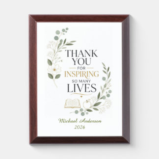 Thank You Teacher Custom Name Retirement Award Plaque