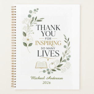 Thank You Teacher Custom Name Retirement Planner
