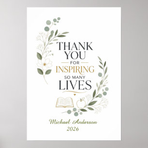Thank You Teacher Custom Name Retirement Poster