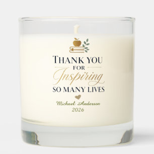 Thank You Teacher Custom Name Scented Candle