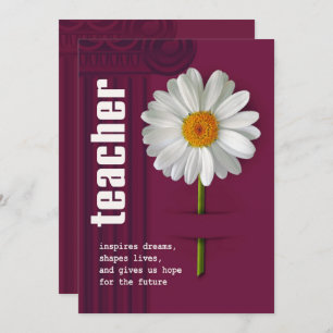 Thank You, Teacher. Daisy Design Custom Card