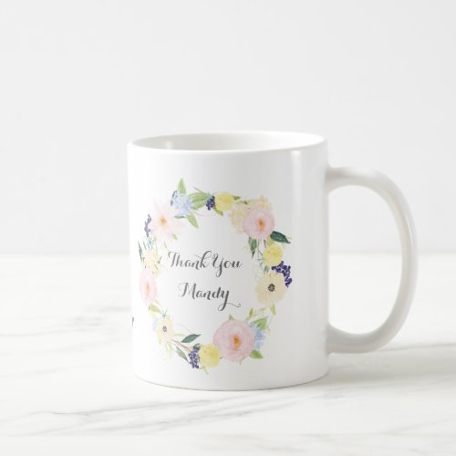 Thank you Teacher Floral Wreath Coffee Mug