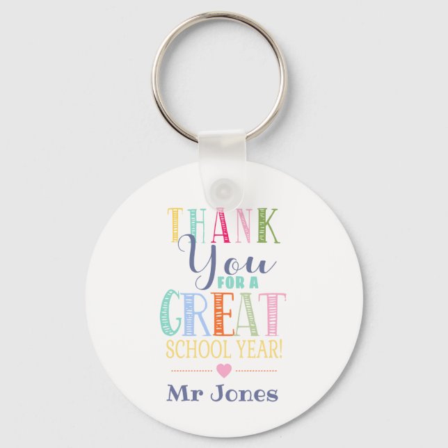 Thank you teacher for a great year gift keychain (Front)