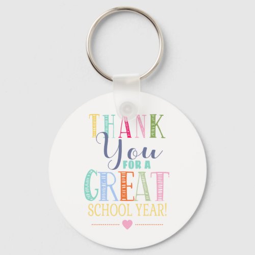 Thank you teacher for a great year gift keychain