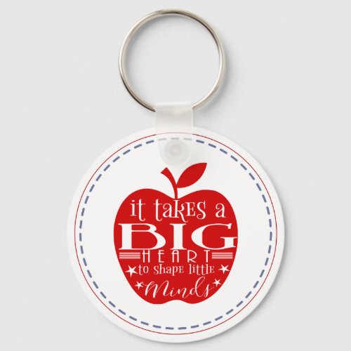 Thank you teacher gift APPLE it takes a big heart Keychain