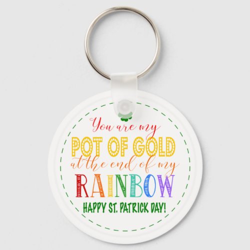 Thank you teacher gift ST PATRICK DAY gold gift Keychain