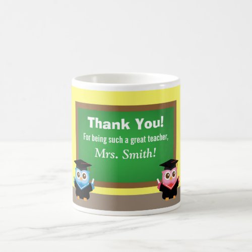 Thank you teacher Graduation Farewell Cute Owls Coffee Mug