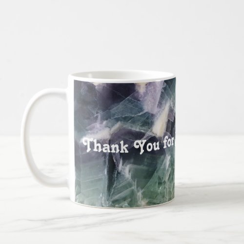 Thank You Teacher Green Purple Fluorite Photo Gem Coffee Mug