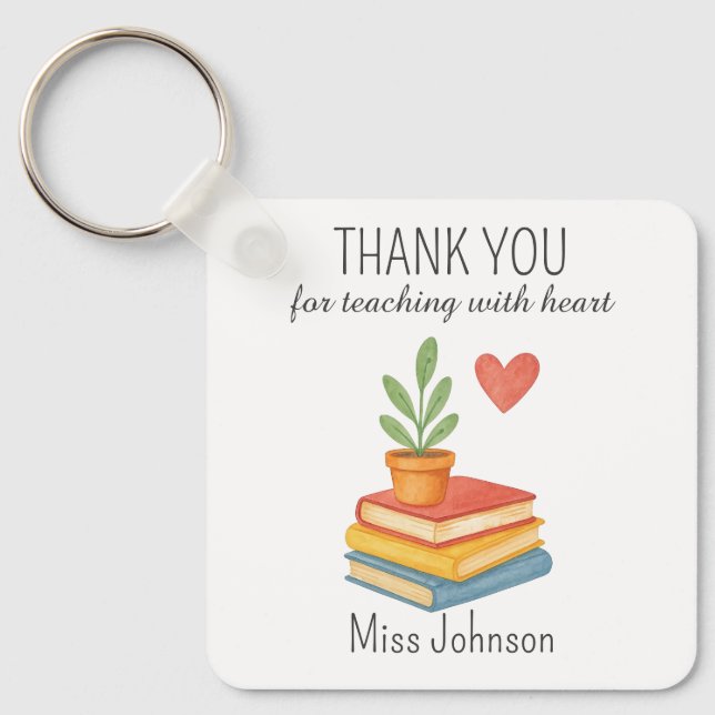 Thank You Teacher – Heartfelt Appreciation Gift Keychain (Front)
