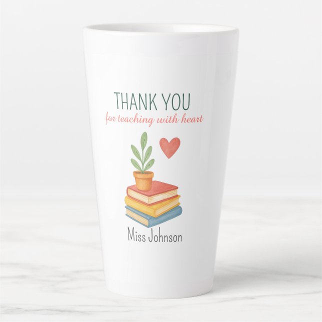 Thank You Teacher – Heartfelt Appreciation Gift Latte Mug (Front)