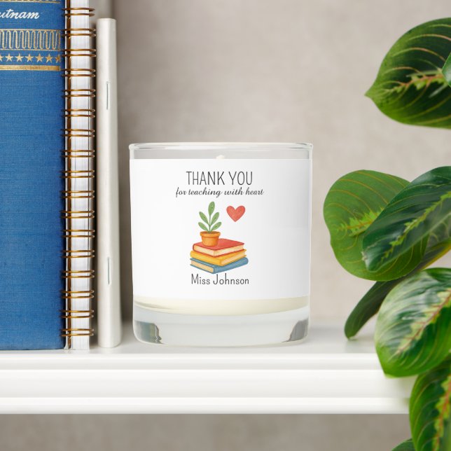 Thank You Teacher – Heartfelt Appreciation Gift Scented Candle (Shelf)