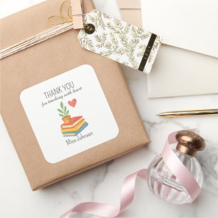 Thank You Teacher – Heartfelt Appreciation  Square Sticker