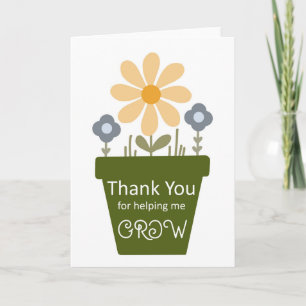 Thank You Teacher Helping Me Grow Flowers  Card