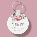 Thank You | Teacher  Keychain<br><div class="desc">Pink rose flower " Thank you for helping me grow " gifts. Easy to personalize.</div>