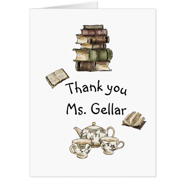 Thank you teacher Librarian  Card (Front)
