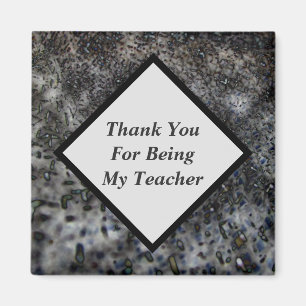 Thank You Teacher Modern Black White Appreciation Magnet