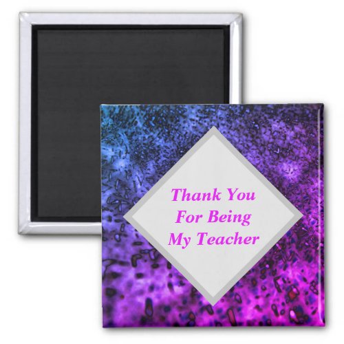 Thank You Teacher Modern Neon Purple Appreciation Magnet