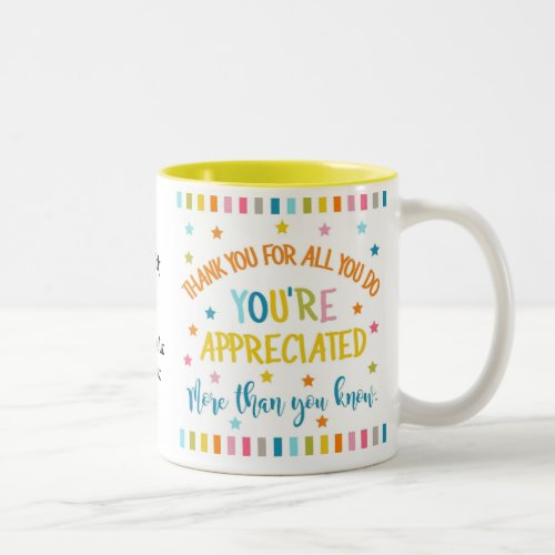 Thank you Teacher mug awesome best teacher gift Two_Tone Coffee Mug