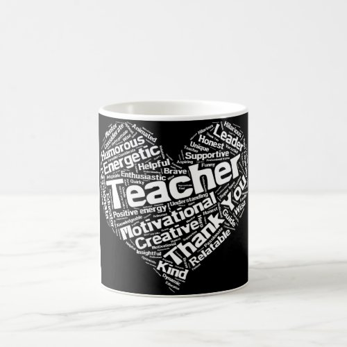 Thank You Teacher Mug Typography Heart