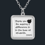 Thank you teacher necklace<br><div class="desc">This is a necklace that will sure capture any teachers heart. I attached a apple, as it reads "thank you for making a difference in live of students. Go ahead get this piece today for the teachers on your list to show your appreciation. Do not forget in lower right corner...</div>