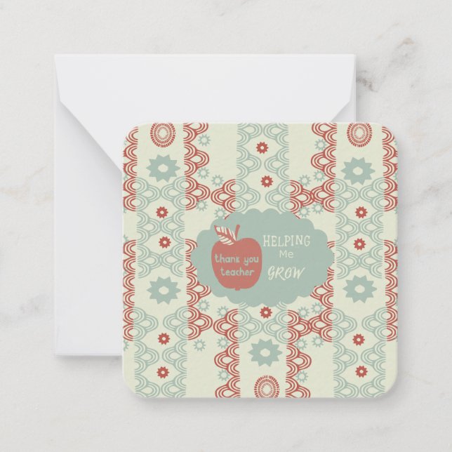 Thank you Teacher: Note Card (Front)