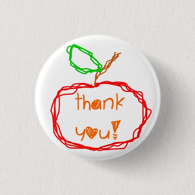 Thank You Teacher Pinback Button (Front)