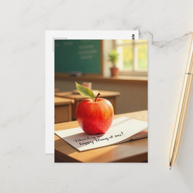 "Thank You, Teacher!" Postcard (Front/Back In Situ)
