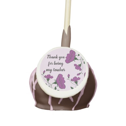 Thank You Teacher Purple Floral Appreciation Cake Pops