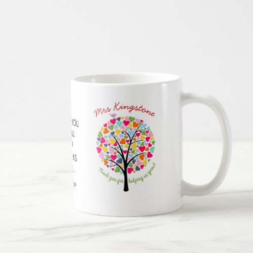 Thank you teacher rainbow apple tree gift coffee mug