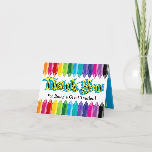 Thank You Teacher, Rainbow Crayons (Front)