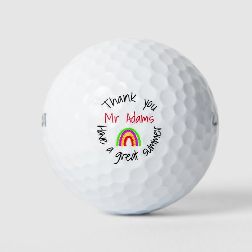 Thank you teacher rainbow golf balls