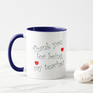 Thank You Teacher Red Apple Classroom Appreciation Mug