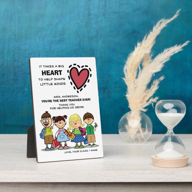 Thank You, Teacher. School Kids & Quote Plaque (Side)